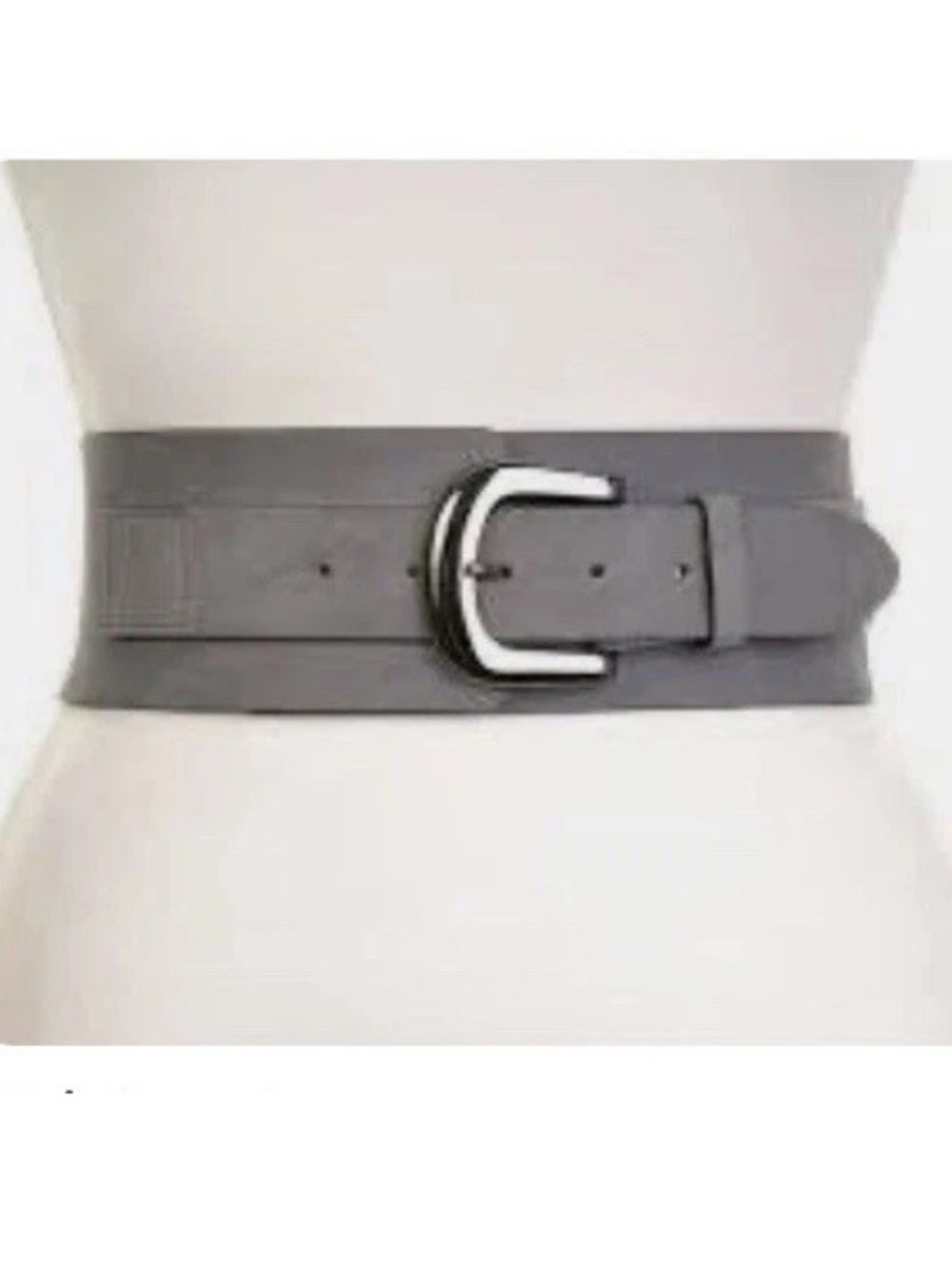 Once Upon A Belt England Gray Suede Wide Cinch Corset Chunky Big Buckle Stretchy